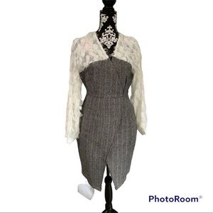 Chicwish Herringbone Feathered Sleeve Dress